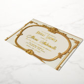 Elegant Gouden Barok Rococo Vrijgezellenfeest Folie Uitnodiging (Gedraaid)