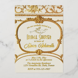 Elegant Gouden Barok Rococo Vrijgezellenfeest Folie Uitnodiging