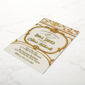 Elegant Gouden Barok Rococo Vrijgezellenfeest Folie Uitnodiging (Gedraaid)