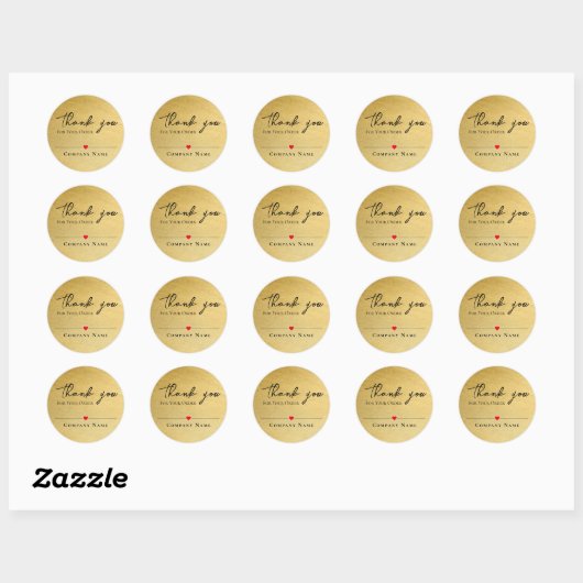 Elegant gouden bedanklabel voor bedrijf Sticker (Vel)