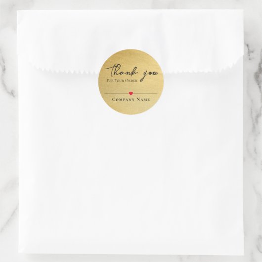 Elegant gouden bedanklabel voor bedrijf Sticker (Tas)