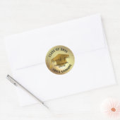 Elegant Gouden Bedankt Script Afstuderen Ronde Sticker (Envelop)