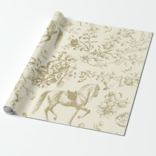 Elegant  gouden beige paardenbloemmotief cadeaupapier