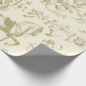 Elegant  gouden beige paardenbloemmotief cadeaupapier (Hoek)