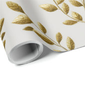 Elegant gouden blad inpakpapier | Luxe Botanica (Rol Hoek)