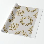 Elegant gouden blad inpakpapier | Luxe Botanica (Uitgerold)