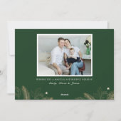 Elegant gouden bladeren 2 foto kerst familie Kaart (Achterkant)