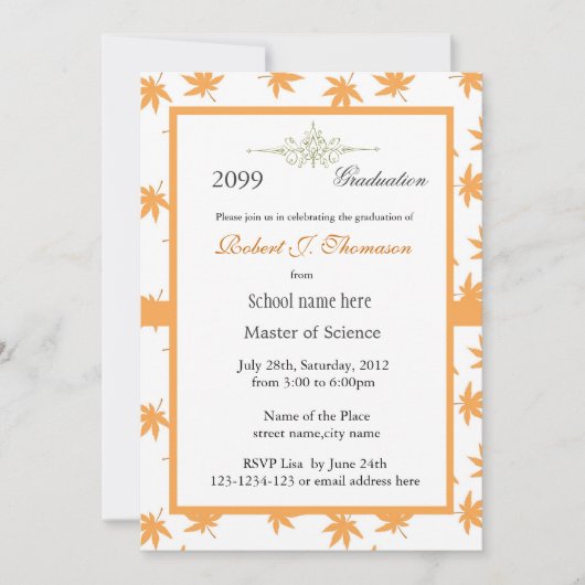 Elegant gouden bladeren afstuderen met hoge presta kaart (Voorkant)