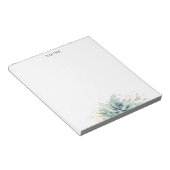 Elegant Gouden Bladeren Succulenten Groenery Notitieblok (Schuin)