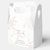Elegant gouden bladeren vlinder Baby shower Bedankdoosjes (Geopend)