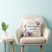 Elegant Gouden Bloem 10 Jaar Jubileum Kussen (Stoel)