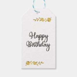 Elegant gouden bloemen cadeau Label Cadeaulabel