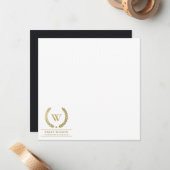 ELEGANT GOUDEN BLOEMEN LAUREL KRANS INITIAAL COPER NOTITIEKAARTJE (Voorkant / Achterkant in situ)