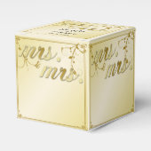 Elegant Gouden Bloemen Mrs Wedding Favor Box Bedankdoosjes (Voorkant Zijde)