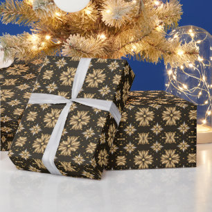 Elegant gouden bloemen patroon cadeaupapier