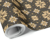 Elegant gouden bloemen patroon cadeaupapier (Rol Hoek)