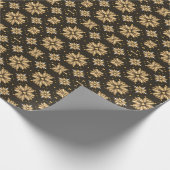 Elegant gouden bloemen patroon cadeaupapier (Hoek)