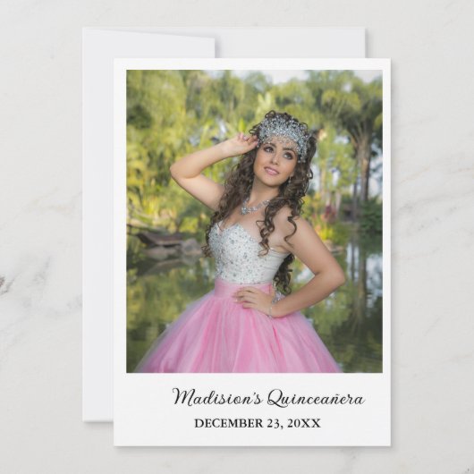 Elegant Gouden Bloemen Vlinder Quinceanera Kaart (Achterkant)