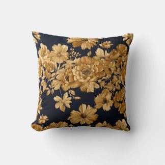 Elegant gouden bloemenontwerp kussen