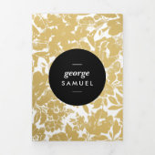 Elegant gouden bloemenontwerp met gedurfde zwarte  drieluik kaart (Cover)