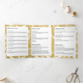 Elegant gouden bloemenontwerp met gedurfde zwarte  drieluik kaart (Binnen)