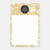 Elegant gouden bloemenontwerp met gedurfde zwarte  post-it® notes (Voorkant)