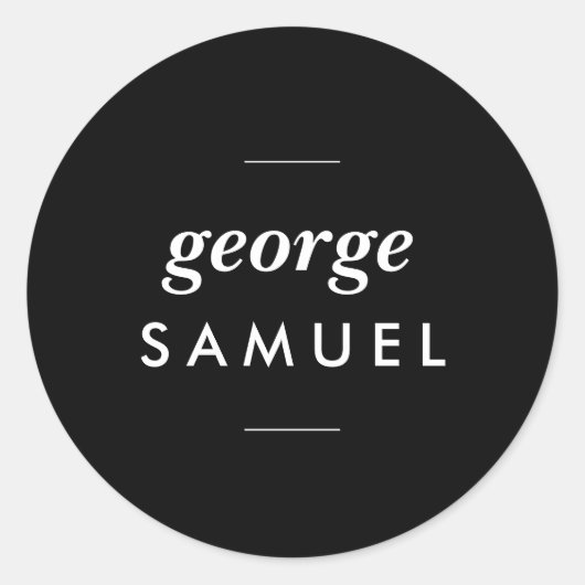 Elegant gouden bloemenontwerp met gedurfde zwarte ronde sticker (Voorkant)