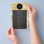 Elegant gouden bloemenontwerp met vet zwart flyer (Hand)