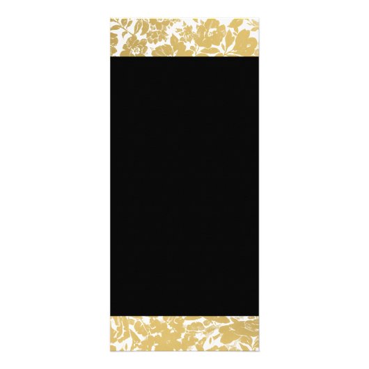 Elegant gouden bloemenontwerp met vet zwart reclamekaart (Achterkant)