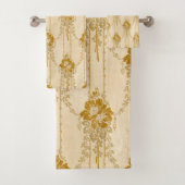 Elegant  gouden bloemenzwaaipatroon bad handdoek (Insitu)