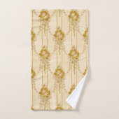 Elegant  gouden bloemenzwaaipatroon bad handdoek (Handdoek)