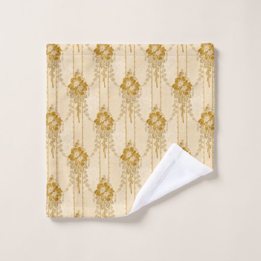 Elegant  gouden bloemenzwaaipatroon bad handdoek (Wasdoekje)