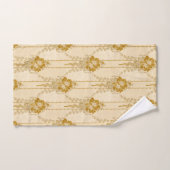 Elegant  gouden bloemenzwaaipatroon bad handdoek (Handdoek)