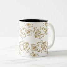 Elegant gouden bloemmotief botanische patroon