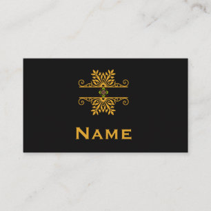 Elegant gouden bloemornament barokstijl visitekaartje