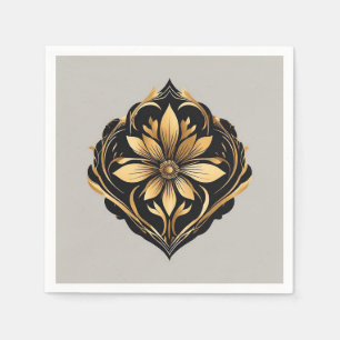 Elegant Gouden Bloemornament Servet