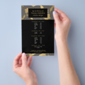 Elegant Gouden Bloempatroon Grijs Ontwerper Flyer (Hand)