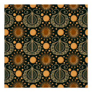 Elegant Gouden Boho Sierpatroon Perfect Poster