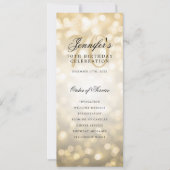 Elegant gouden bokeh 70ste verjaardagsprogramma me kaart (Voorkant)