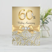 Elegant Gouden Boog Diamant 60e Jubileum Kaart (Staand voorkant)