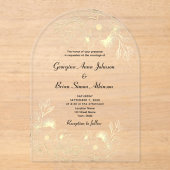 Elegant Gouden Bruiloft Acryl Uitnodigingen (Voorkant)