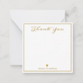 Elegant gouden bruiloft paar Passen getrouwd dank Notitiekaartje (Voorkant)