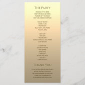 Elegant Gouden Bruiloft Programmakaart (Achterkant)