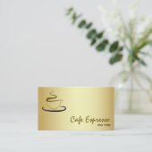 Elegant gouden café visitekaartje (Staand voorkant)