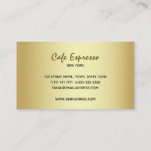 Elegant gouden café visitekaartje (Achterkant)