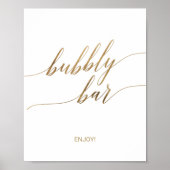 Elegant Gouden Calligrafie Borrelende Bar Uithangb Poster (Voorkant)