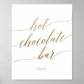 Elegant Gouden Calligraphy Bord met Heet Chocolade Poster (Voorkant)