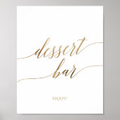 Elegant Gouden Calligraphy Dessertbar Bord Poster (Voorkant)