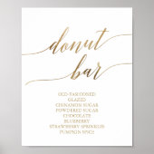 Elegant Gouden Calligraphy Donut Bar Bord Poster (Voorkant)