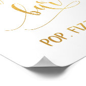 Elegant Gouden Calligraphy Feest Bubble Bar Bord Poster (Hoek)